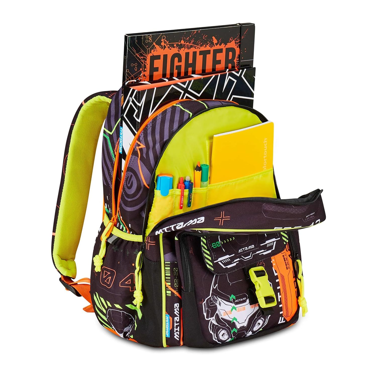 mitama-zaino-scuola-new-plus-fluo-battle-triplo-scomparto-30l image 7