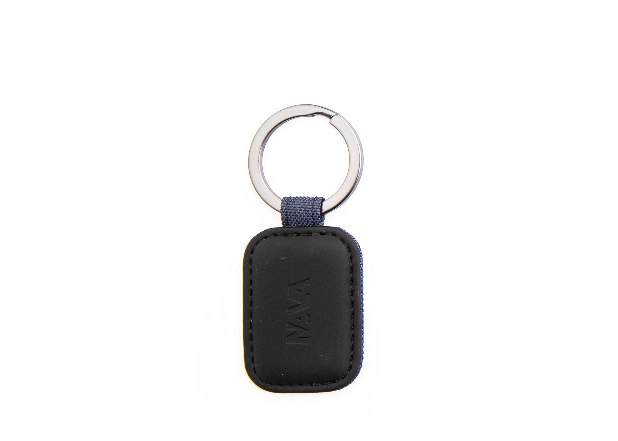 nava-design-twin-portachiavi-ovale-pu-e-tessuto-blu-9-x-3-cm image 1