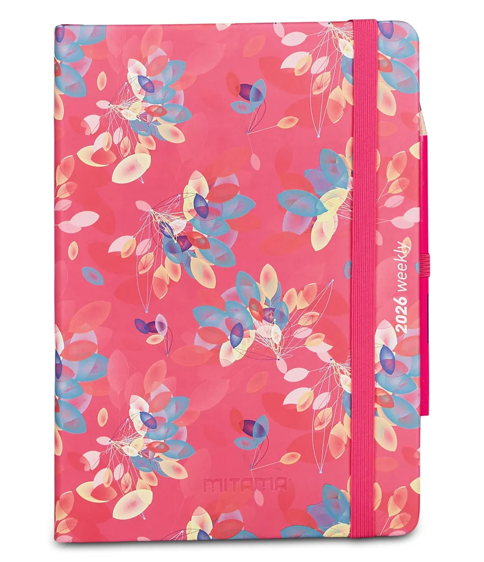 mitama-agenda-settimanale-2026-floreale-18-mesi-15x21-cm-con-matita image 1