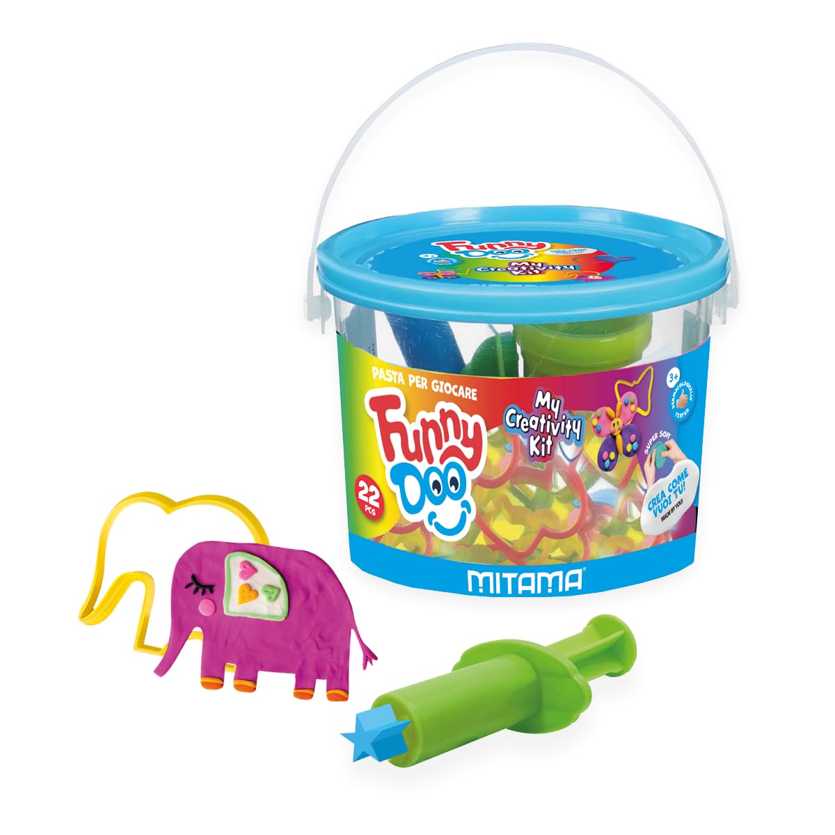 mitama-my-creativity-kit-funny-doo-barattolo-pasta-modellare-22-pezzi image 2