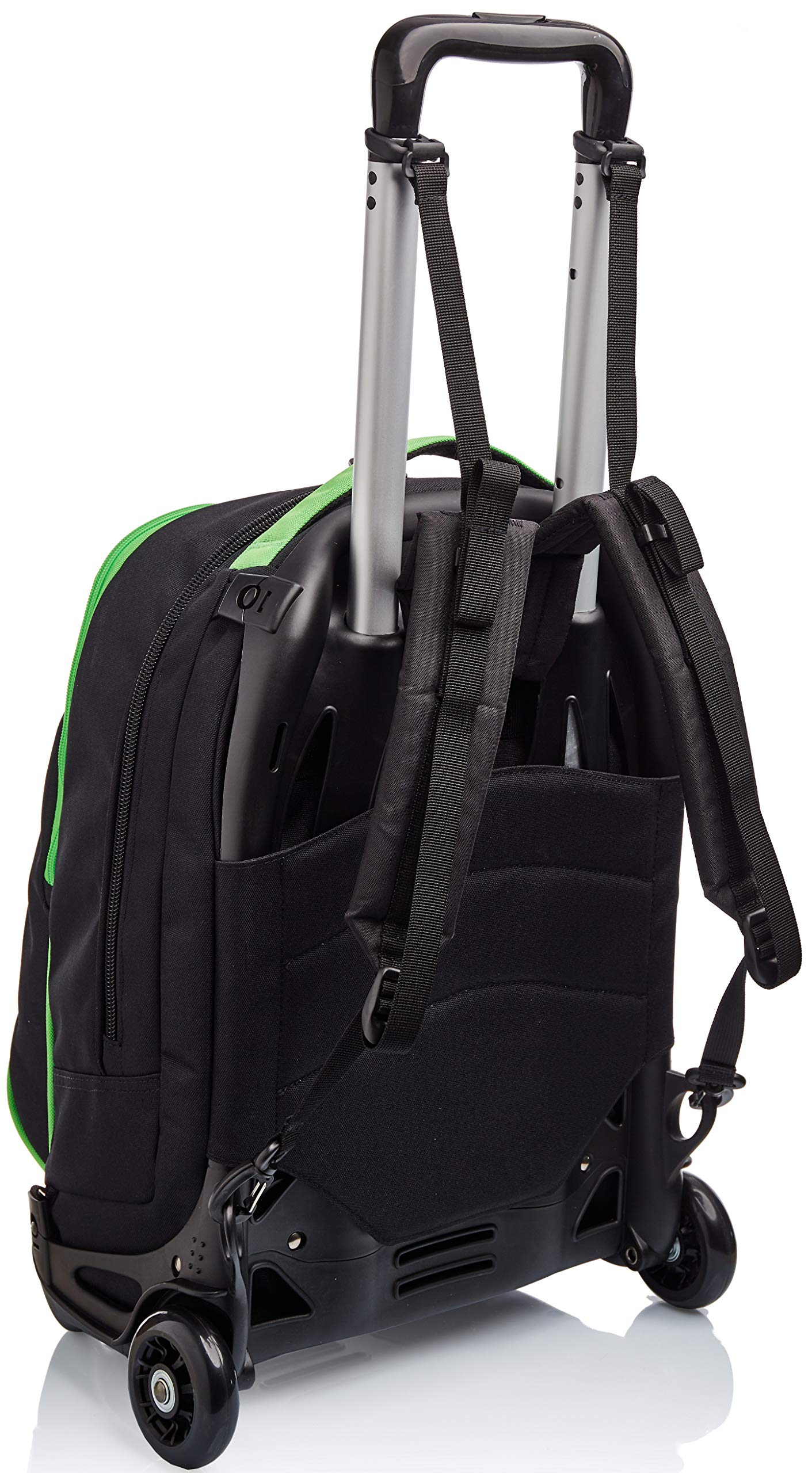 invicta-trolley-tech-scuola-3-in-1-nero-verde-34-l-con-zaino-sganciabile image 4
