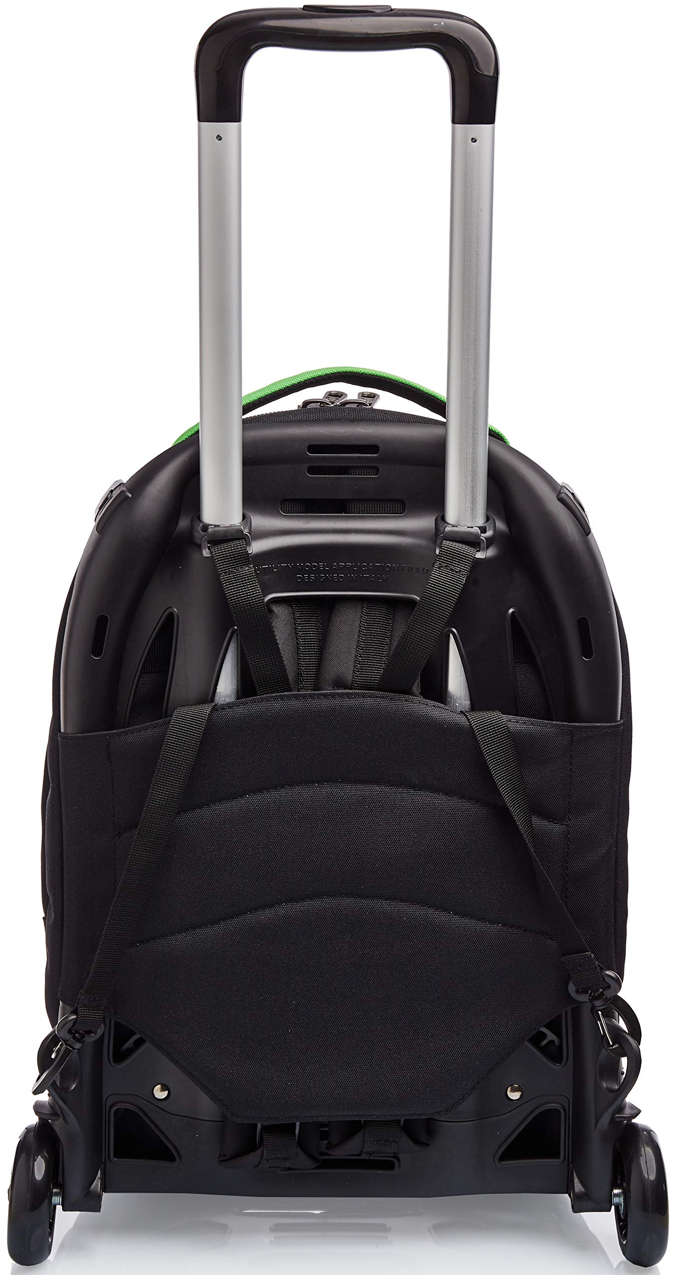 invicta-trolley-tech-scuola-3-in-1-nero-verde-34-l-con-zaino-sganciabile image 3
