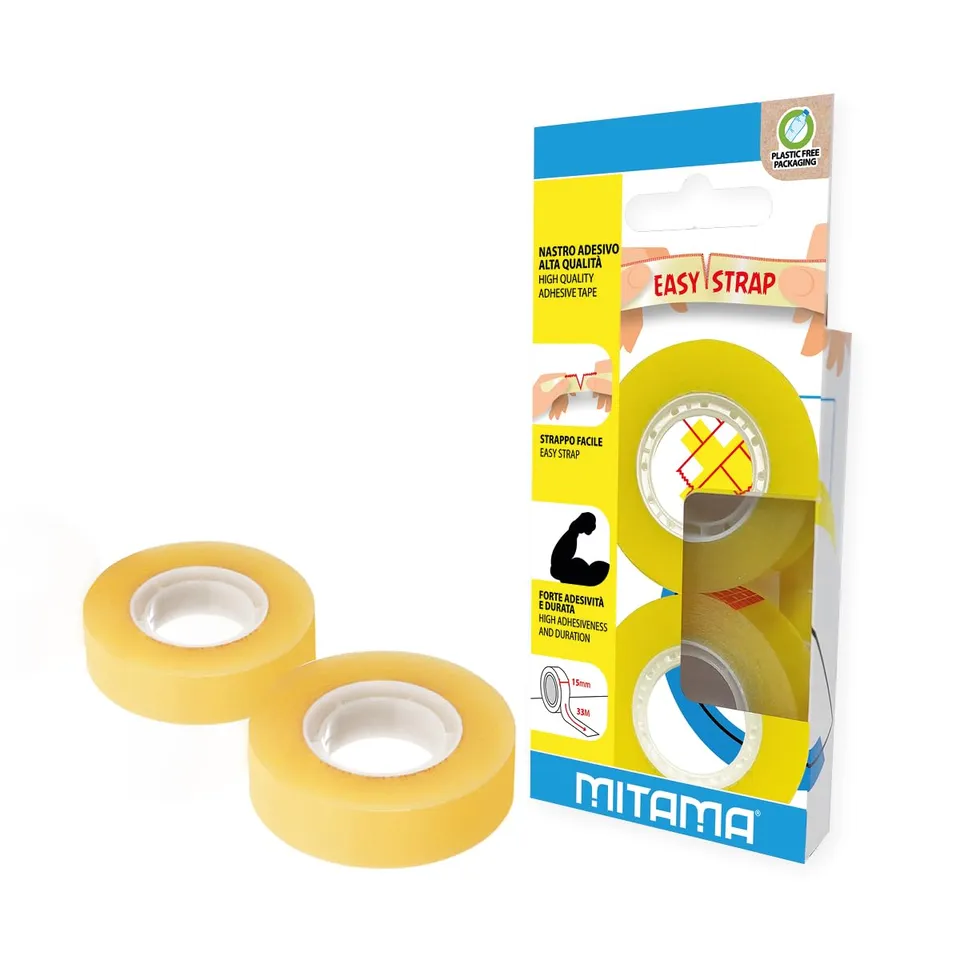 mitama-easy-strap-nastro-adesivo-trasparente-15-mm-x-33-m-2-pezzi image 1