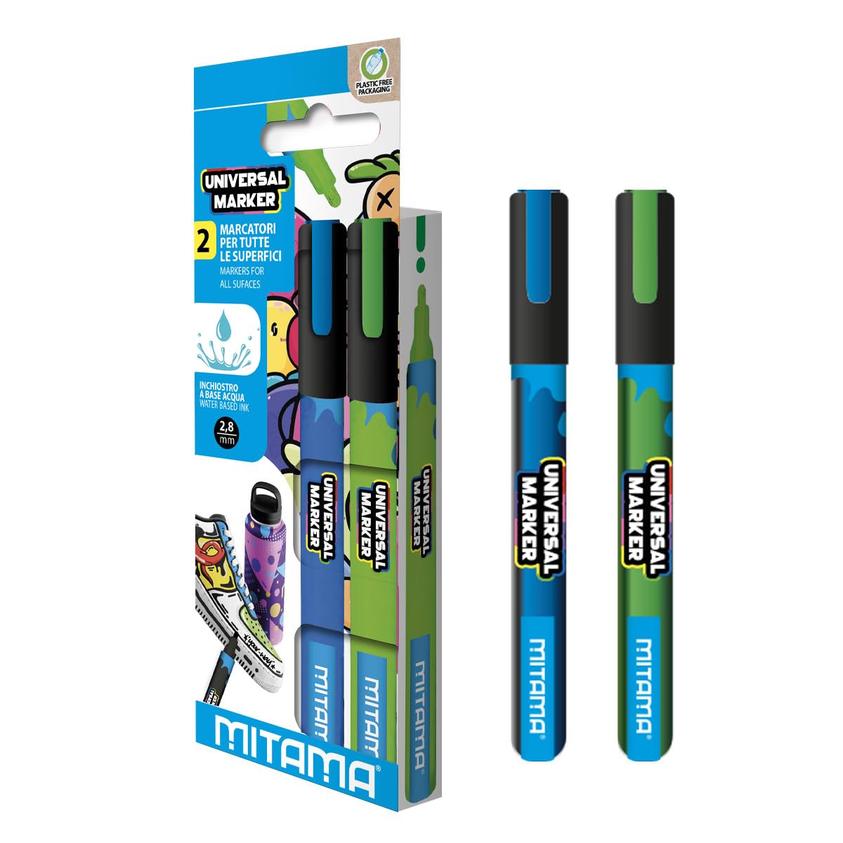 mitama-universal-marker-blu-e-verde-2-pezzi-punta-media-2-8-mm image 1