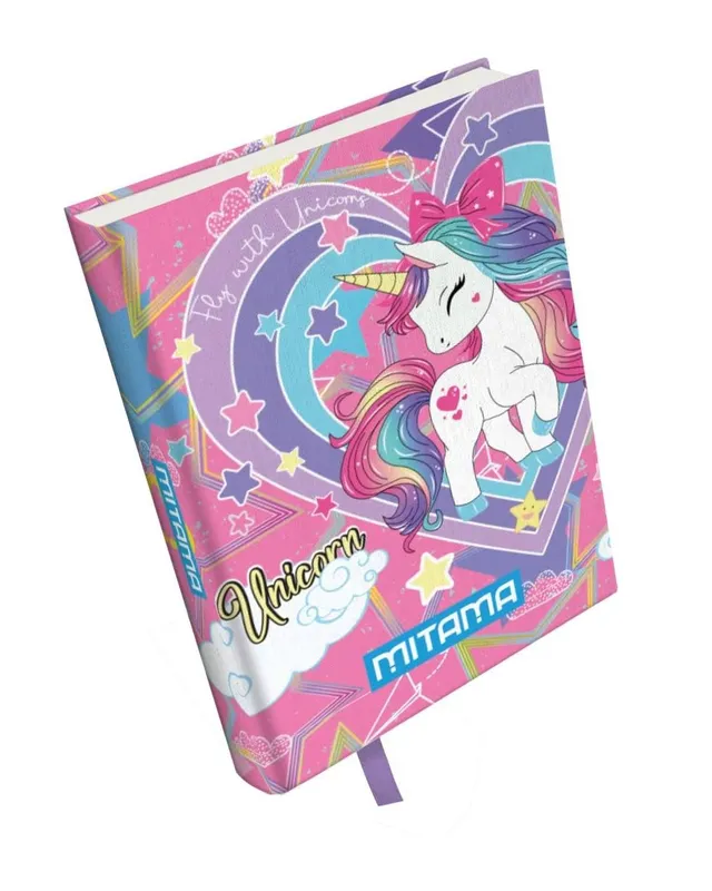 mitama-diario-scuola-bambina-10-mesi-rosa-unicorno-15x20-cm-con-stickers image 1