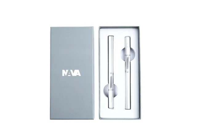 nava-design-magnetica-set-penna-a-sfera-e-stilografica-argento-11-cm image 1