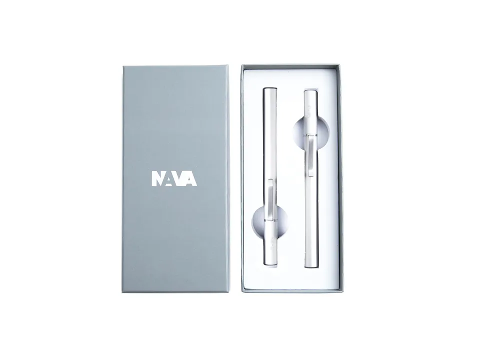 nava-design-magnetica-set-penna-a-sfera-e-stilografica-argento-11-cm image 1