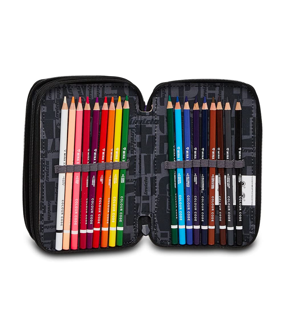 invicta-astuccio-scuola-3-zip-fantasy-viola-triplo-scomparto-completo-44-pezzi image 4