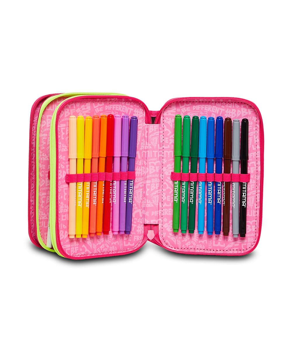 mitama-triplo-candy-boom-astuccio-scuola-3-scomparti-rosa image 3
