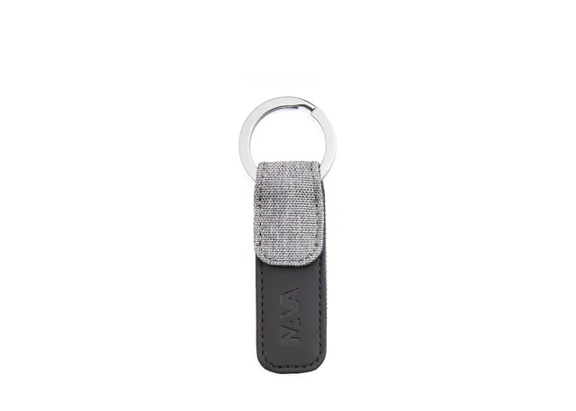nava-design-twin-portachiavi-piatto-in-tessuto-m-lange-grigio-10-x-3-cm image 1