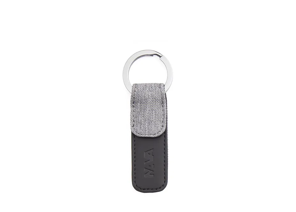 nava-design-twin-portachiavi-piatto-in-tessuto-m-lange-grigio-10-x-3-cm image 1