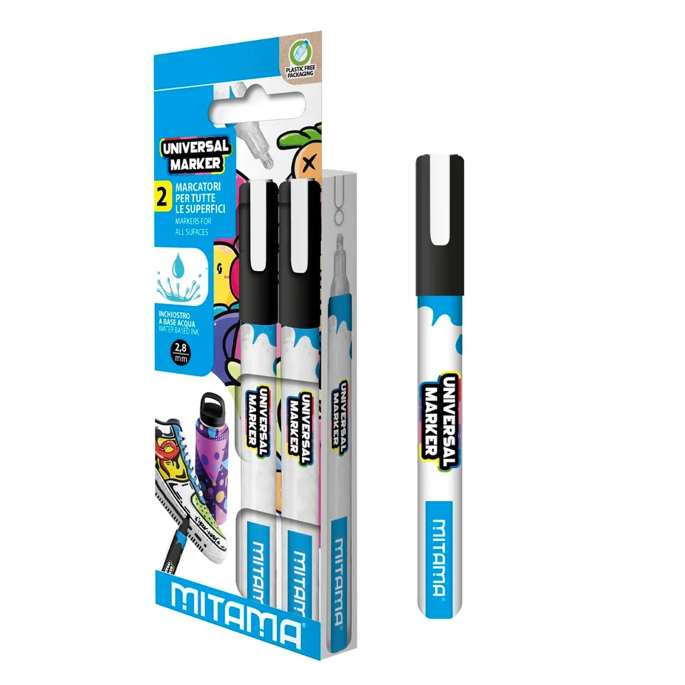 mitama-universal-marker-acrilici-2-8-mm-astuccio-2-pezzi-bianco image 1