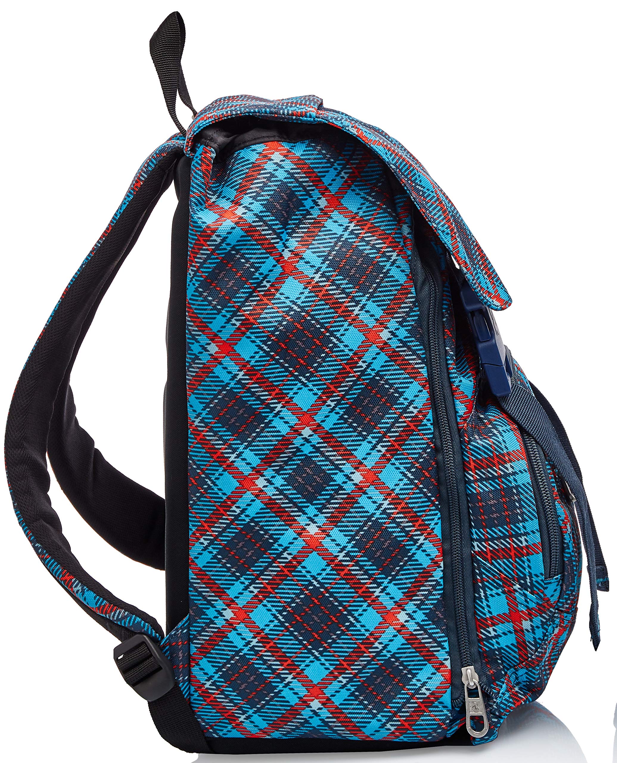 invicta-estensibile-tartan-zaino-scuola-blu-19-lt-28-lt-con-zip-laterale image 3