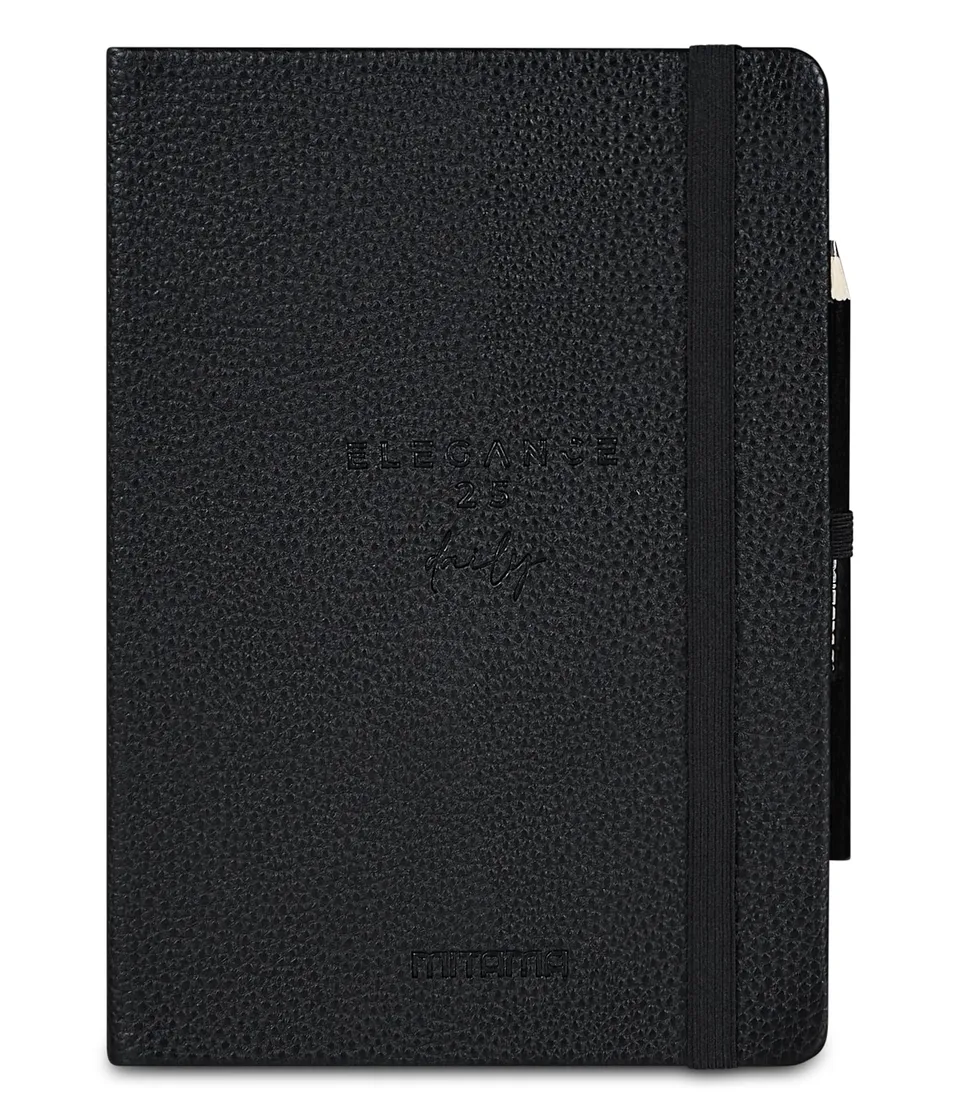 mitama-agenda-giornaliera-2026-elegance-eco-pelle-nero-15x21-cm image 1