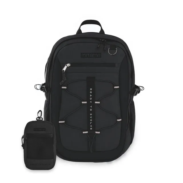 mitama-rte-midnight-black-zaino-scuola-universit-viaggio-con-astuccio-nero image 1
