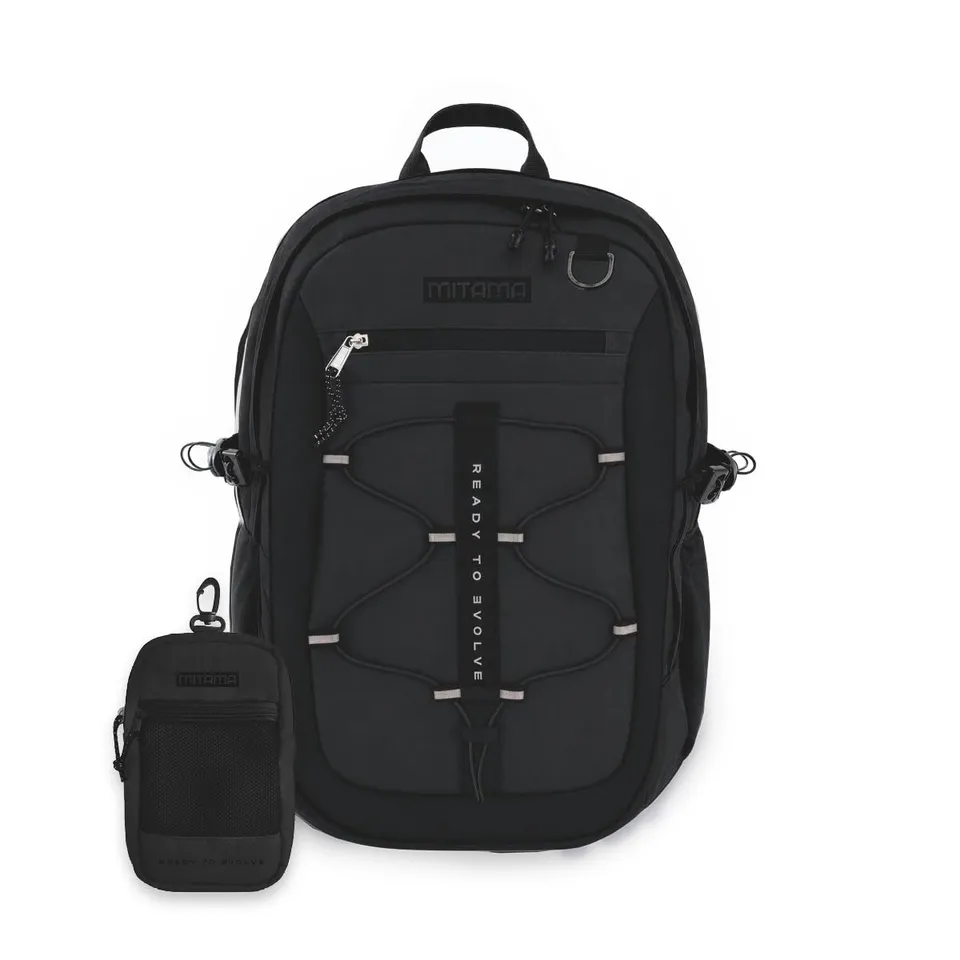 mitama-rte-midnight-black-zaino-scuola-universit-viaggio-con-astuccio-nero image 1