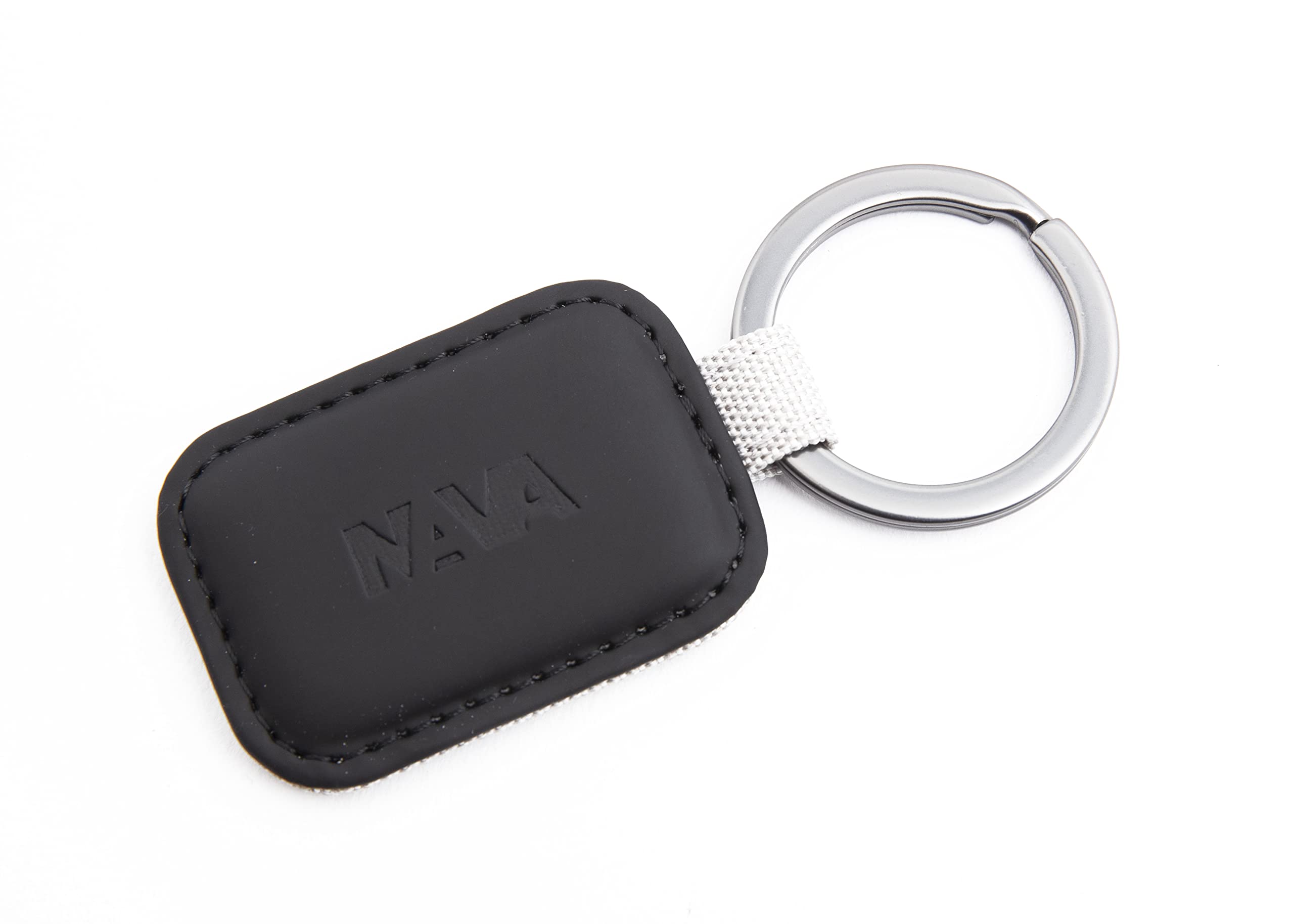 nava-design-twin-portachiavi-ovale-in-pu-e-tessuto-bianco-9x3-cm image 3