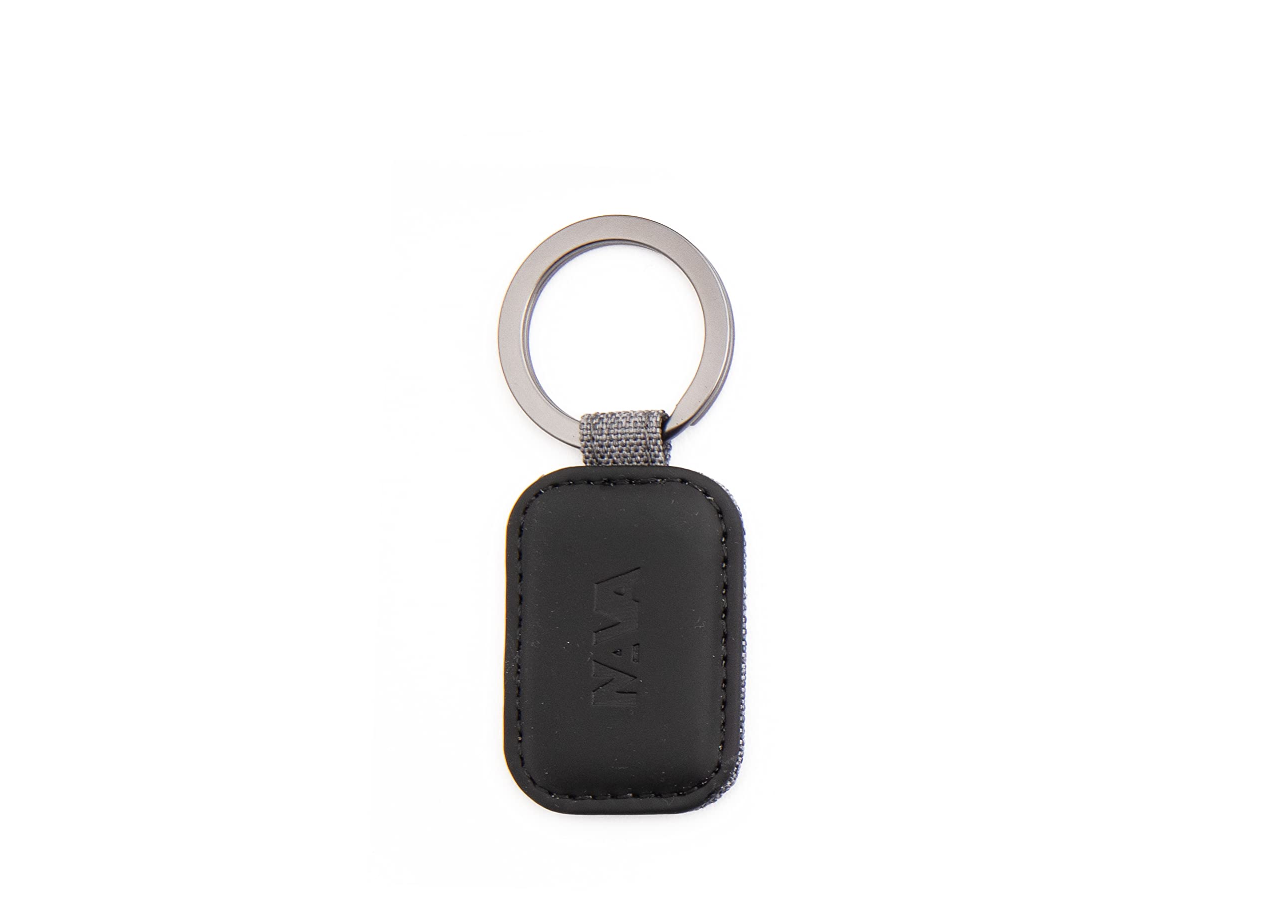 nava-design-twin-portachiavi-ovale-in-pu-e-tessuto-grigio-9-x-3-cm image 1