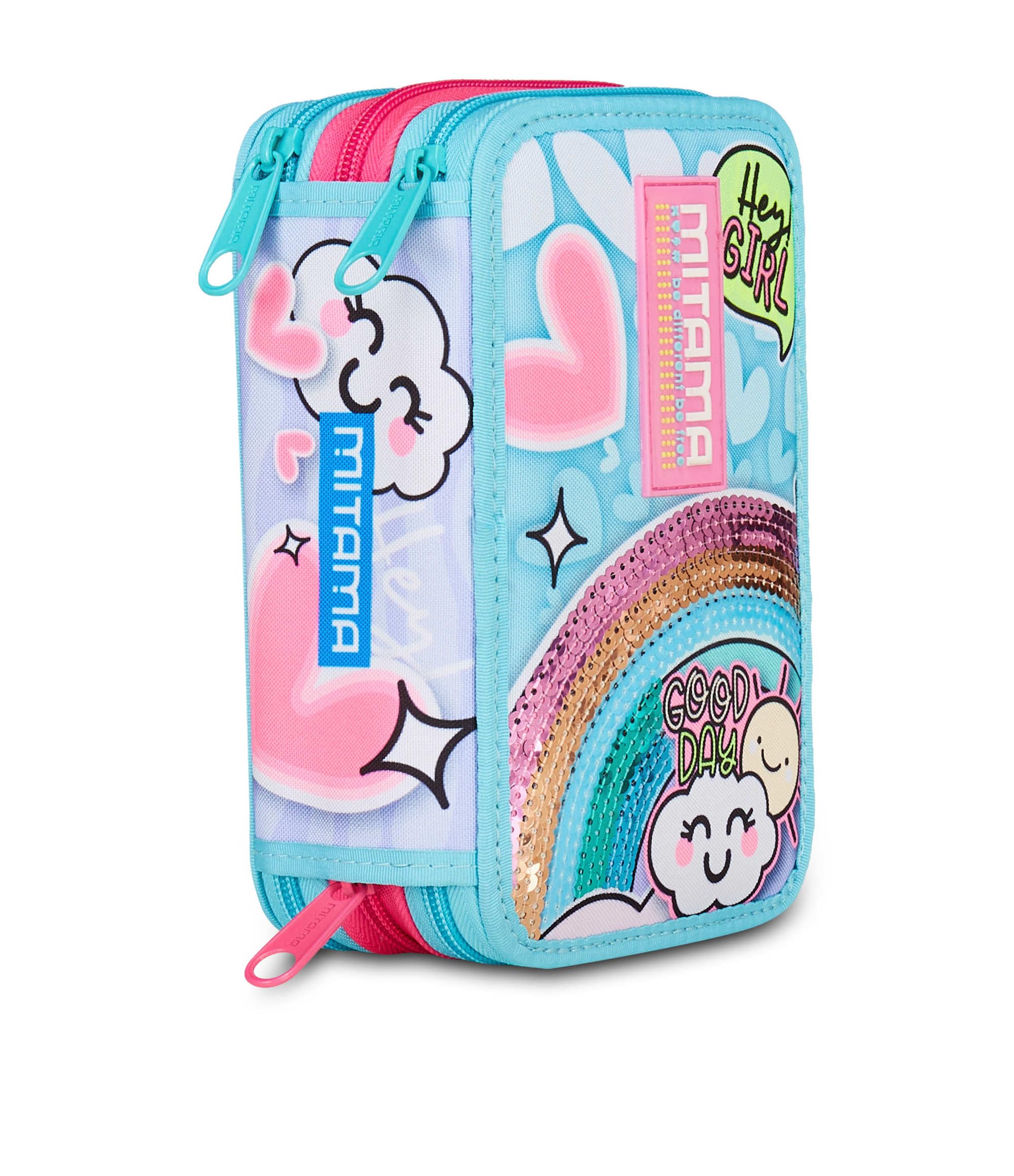 mitama-super-triplo-rainbow-love-astuccio-scuola-3-scomparti-completo-47-pz image 1