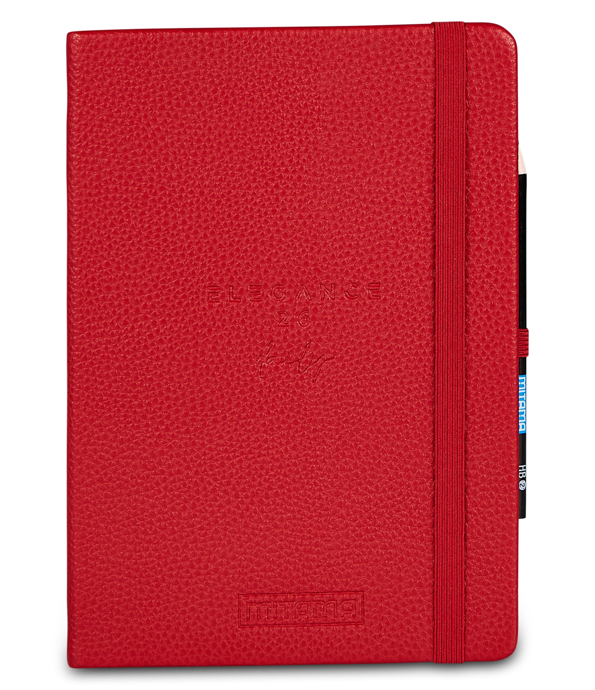 mitama-agenda-giornaliera-2026-elegance-eco-pelle-rossa-15x21-cm image 1