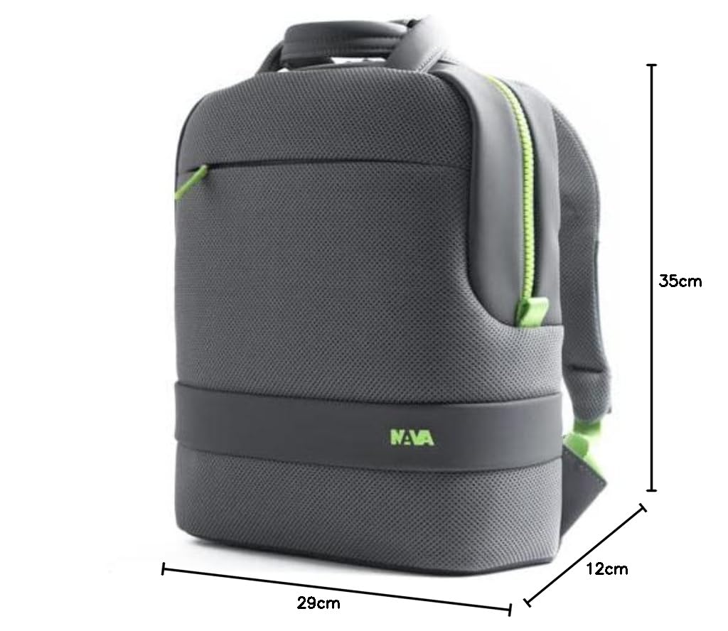 nava-design-easy-break-zaino-squadrato-rfid-porta-pc-13-3-grigio-scuro-verde-flu image 6