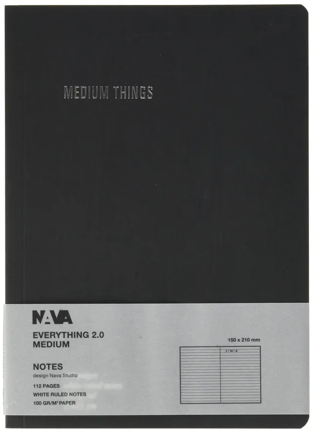 nava-design-everything-notes-a-righe-a5-con-tasca-portadocumenti-nero-21x15x1-cm image 1