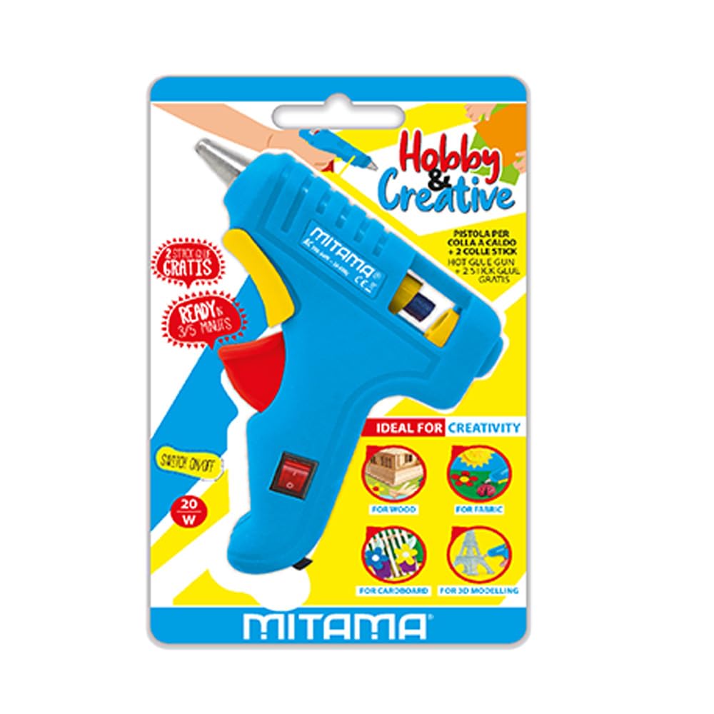 mitama-pistola-colla-a-caldo-hyper-glue-blu-20w-con-2-stick-scuola-e-hobbistica image 2