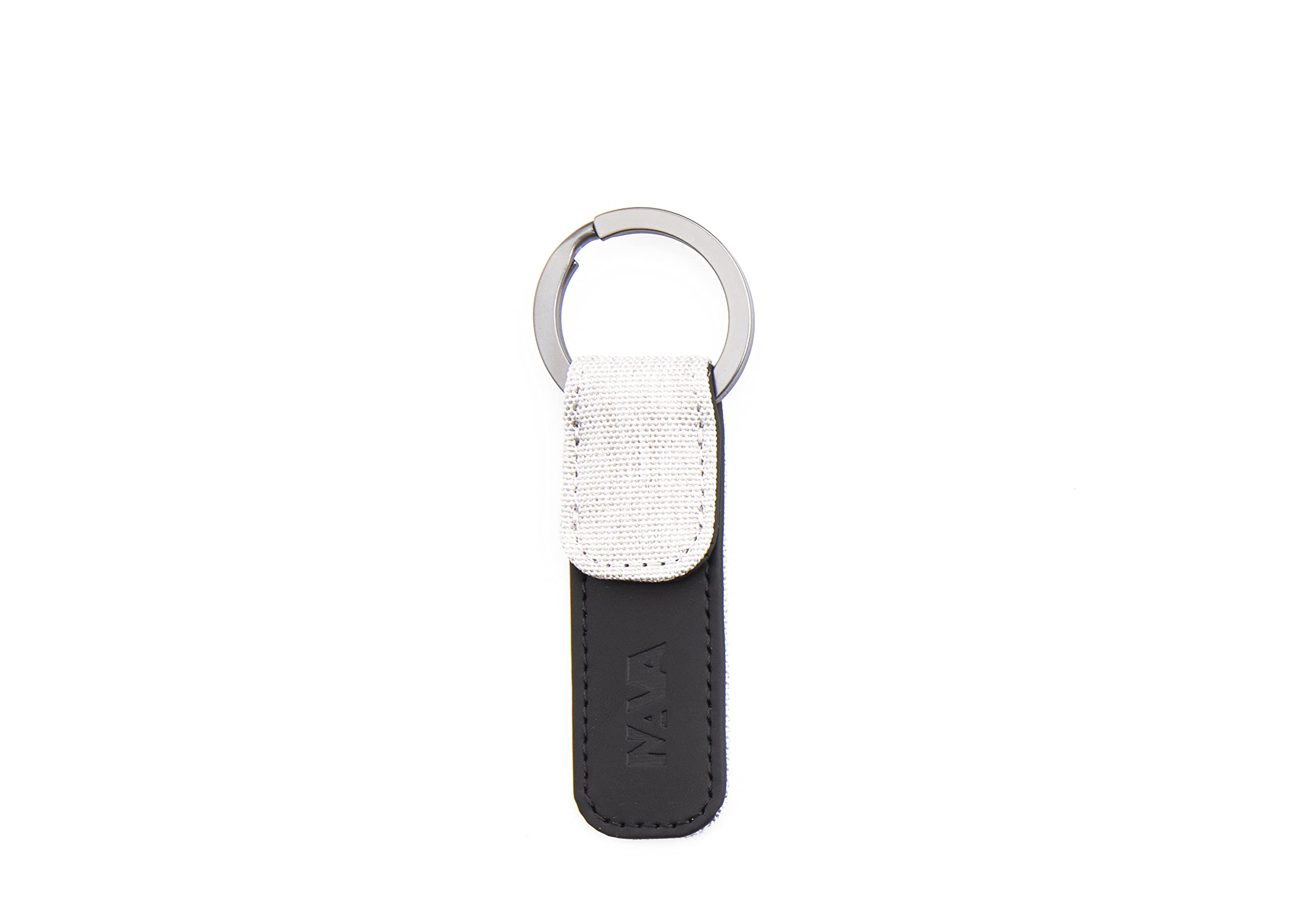 nava-design-twin-portachiavi-piatto-in-tessuto-melange-bianco-10x3-cm image 1