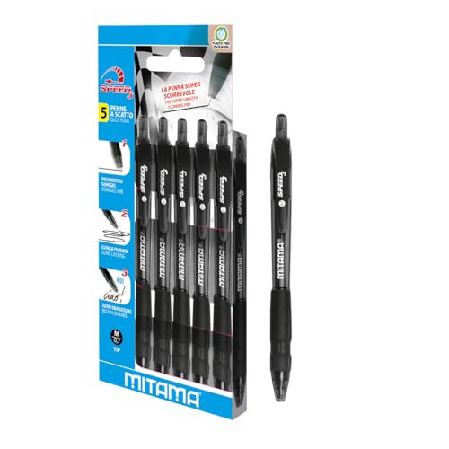 mitama-speed3-penna-a-scatto-semigel-0-7-nera-astuccio-5-pezzi image 2