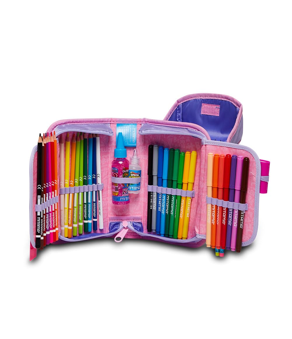 mitama-upside-just-shine-astuccio-scuola-1-zip-viola-43-pezzi image 3