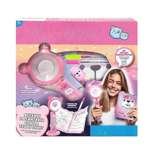 mitama-scatola-my-teddy-set-rosa-con-lampada-teddy-e-cancelleria image 3
