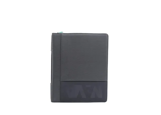 nava-design-cross-portfolio-zip-a4-con-maniglia-grigio-scuro-e-menta-34x28x6-cm image 1