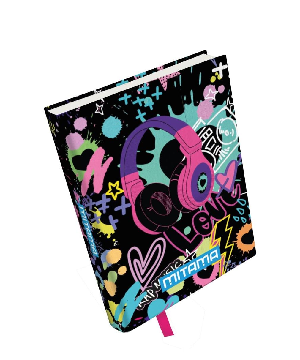 mitama-music-diario-scuola-10-mesi-15x20-cm-nero-con-stickers image 1