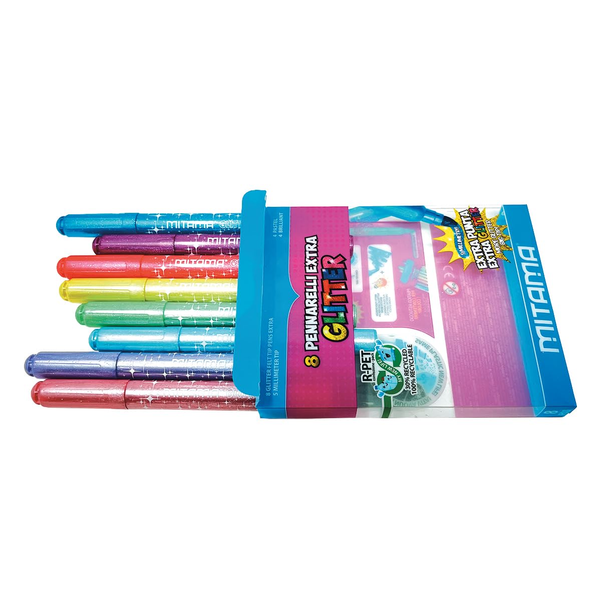 mitama-pennarelli-jumbo-glitter-8-pz-4-pastel-4-brilliant-in-pet-box image 3