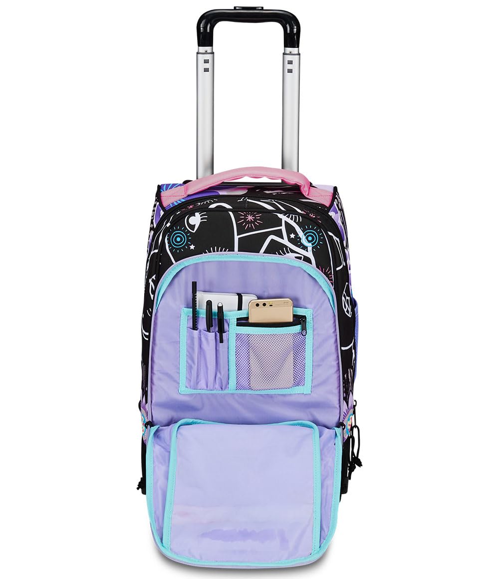mitama-trolley-dr-junior-flower-fashion-trolley-scuola-viola-e-nero-35-l image 6