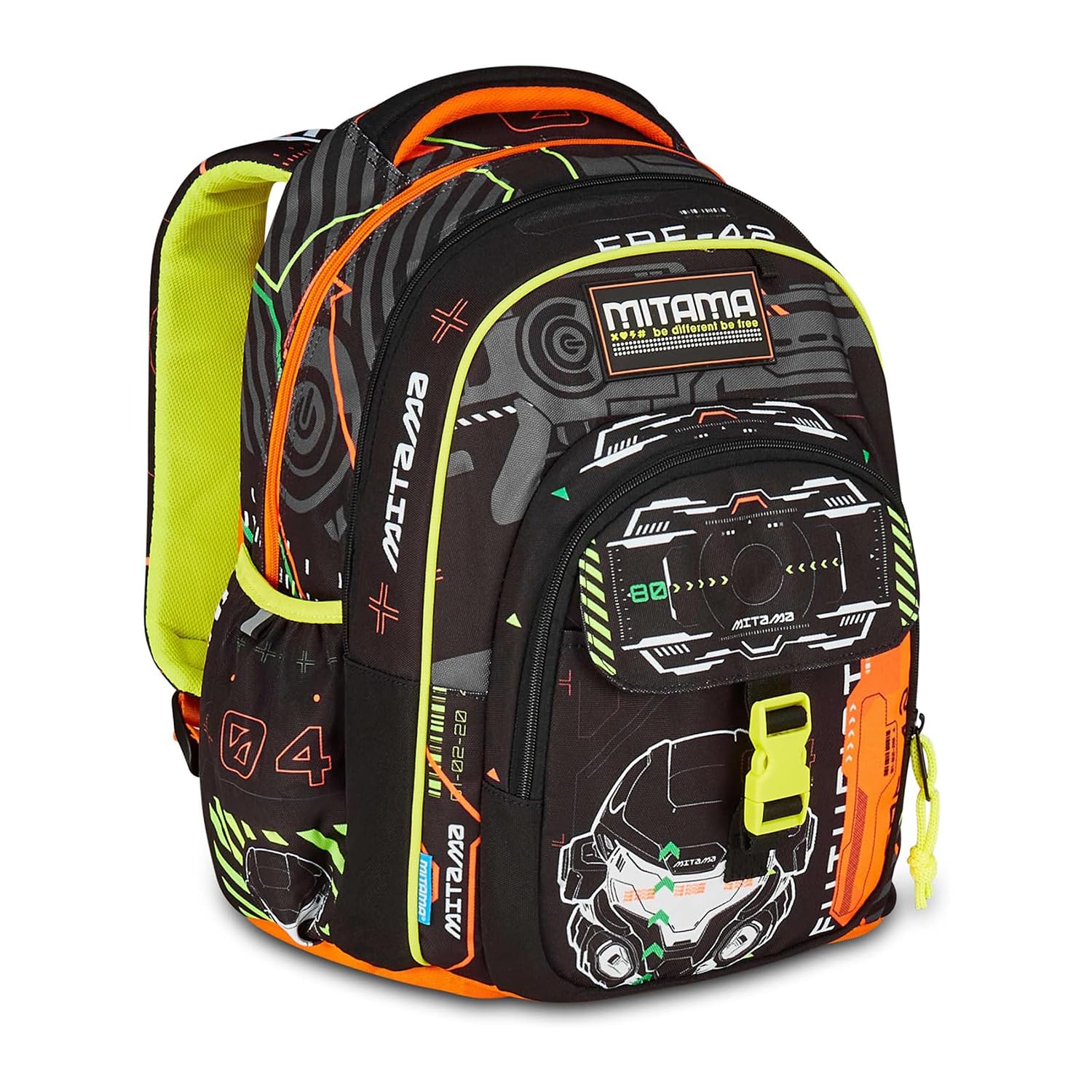 mitama-zaino-scuola-new-plus-fluo-battle-triplo-scomparto-30l image 1