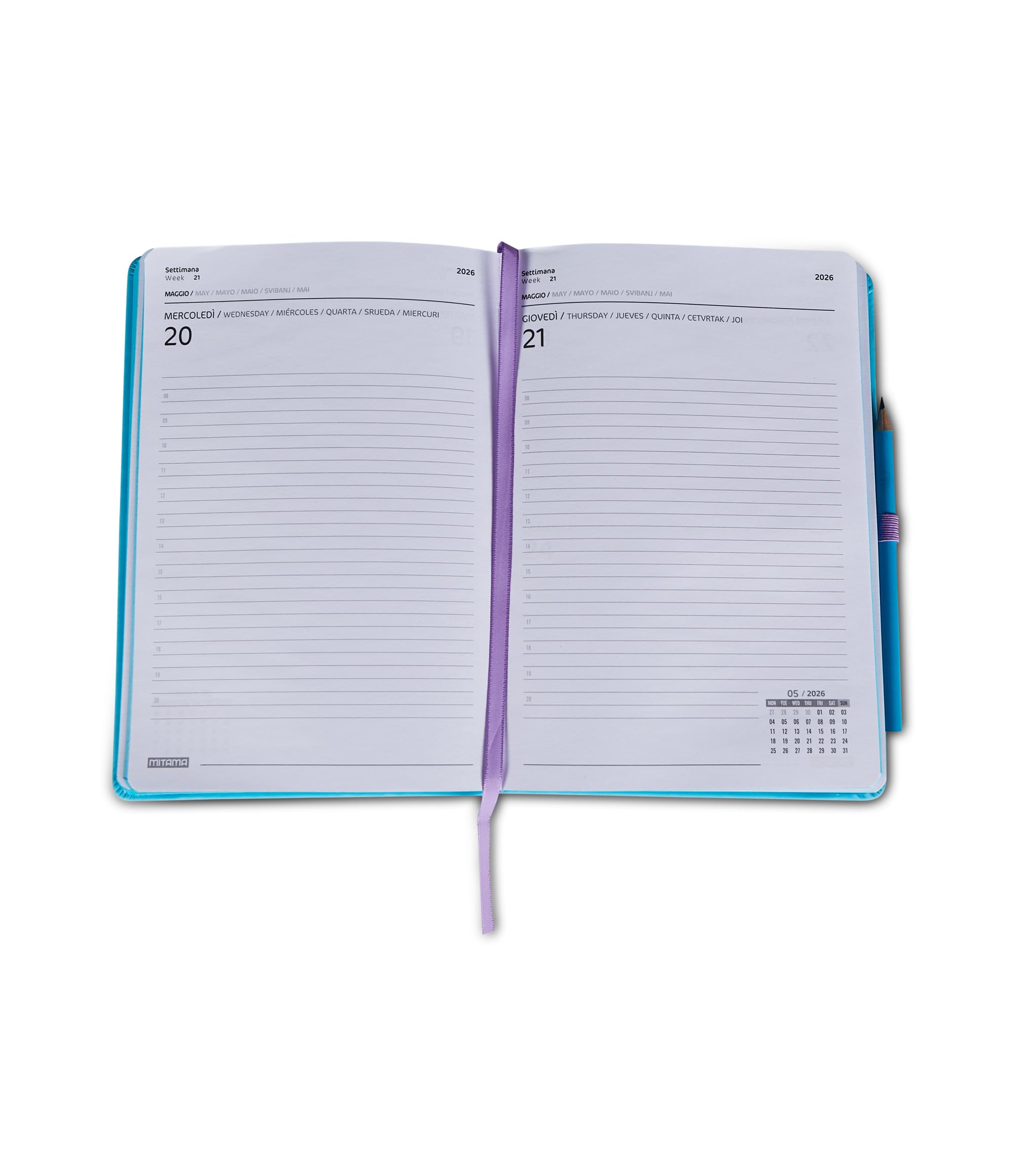 mitama-agenda-giornaliera-2026-verde-menta-15x21-cm image 3