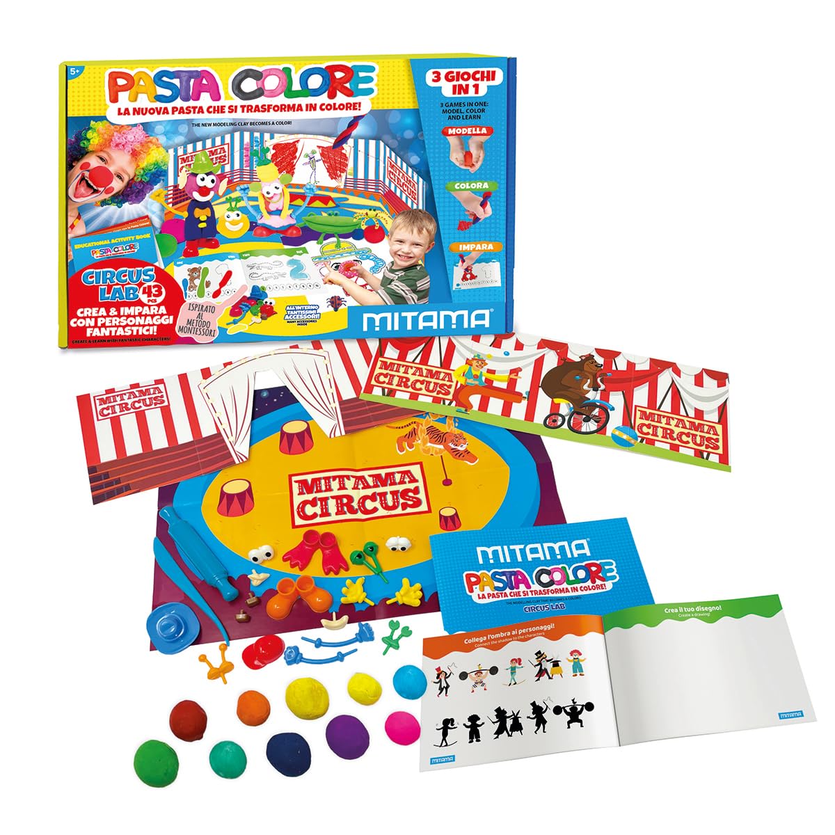 mitama-circus-lab-pasta-colore-kit-creativo-43-pezzi-book image 2