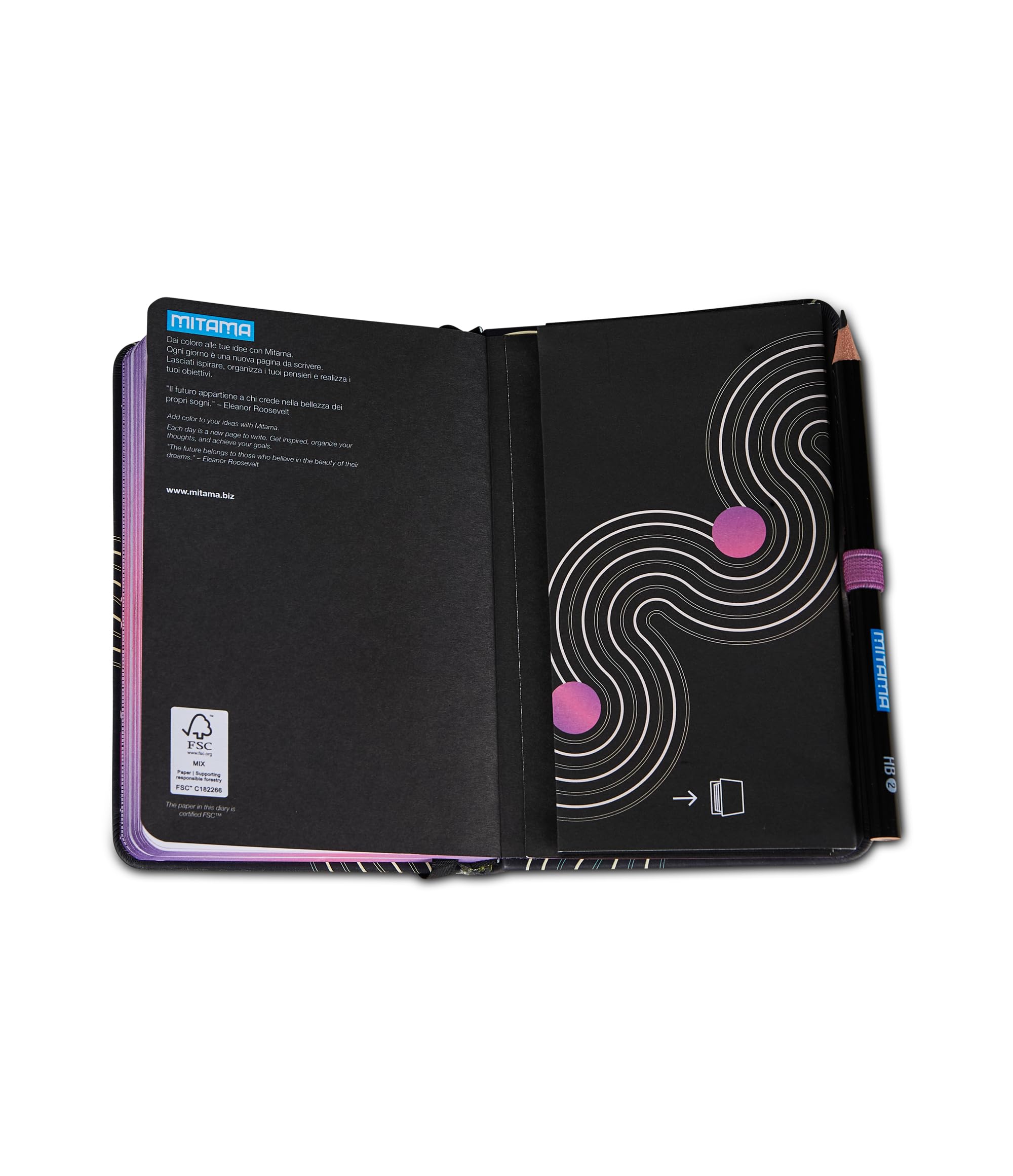 mitama-agenda-settimanale-2026-pocket-nero-fucsia-9x14-cm-18-mesi image 4