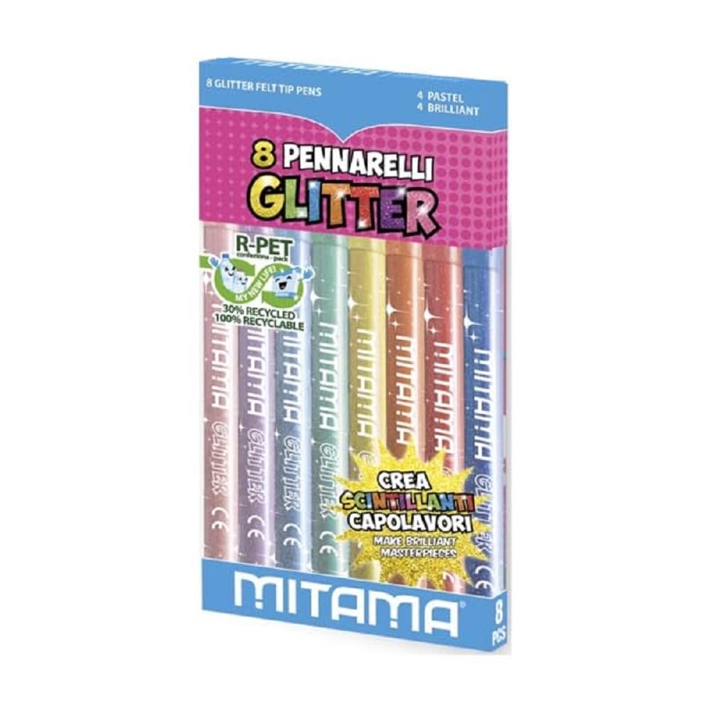 mitama-pennarelli-glitter-triangolari-punta-fine-8-pezzi image 1
