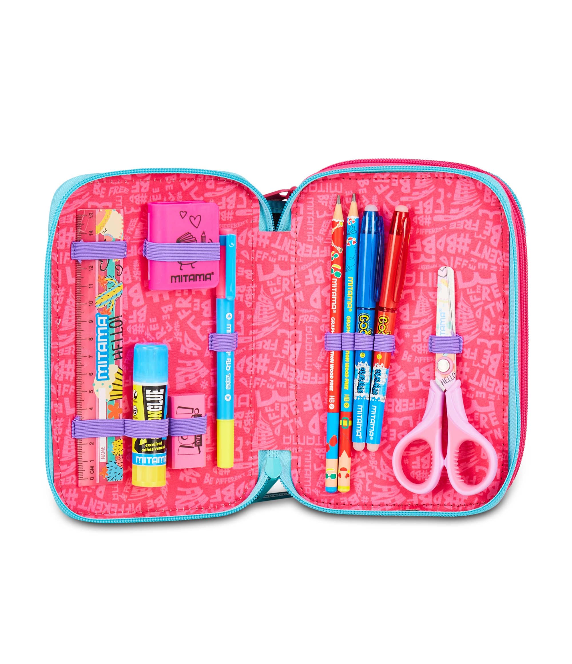 mitama-super-triplo-rainbow-love-astuccio-scuola-3-scomparti-completo-47-pz image 3
