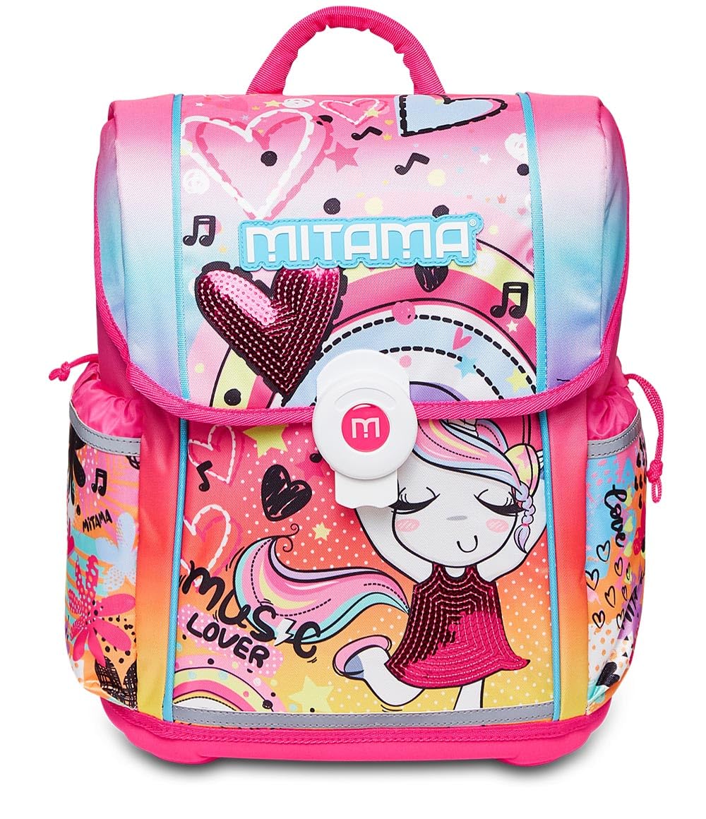 mitama-zainetto-spinny-rosa-doppio-scomparto-impermeabile-bambina image 2