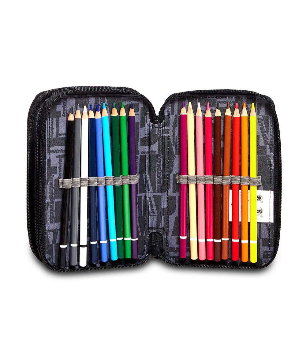 invicta-astuccio-scuola-3-zip-verde-militare-completo image 5