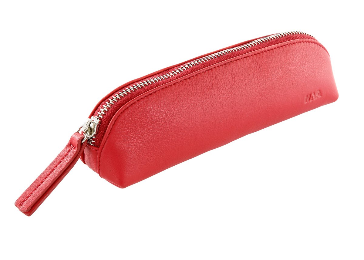 nava-design-smooth-astuccio-portapenne-triangolare-in-pelle-rosso-6-x-19-x-5-cm image 1