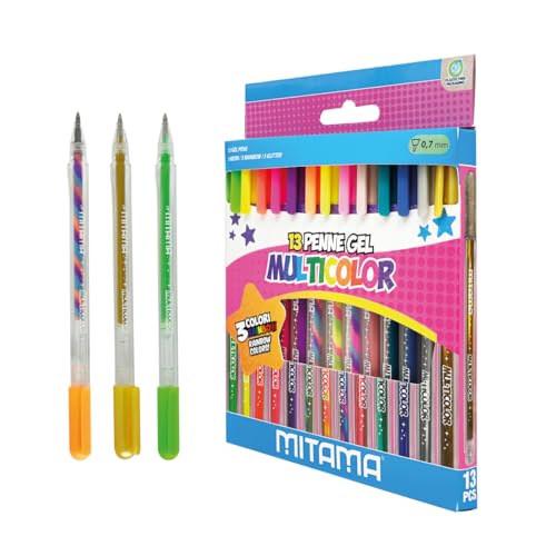mitama-penne-gel-glitter-fluo-rainbow-13-pezzi-punta-1-mm image 3