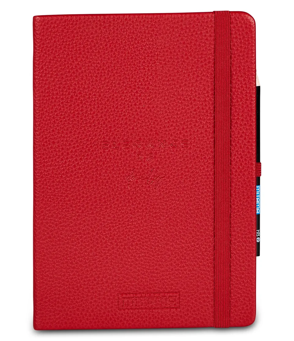 mitama-agenda-giornaliera-2026-elegance-eco-pelle-rossa-15x21-cm image 1