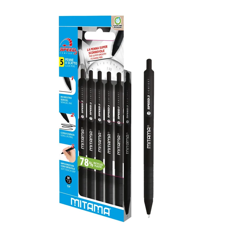 mitama-speed3-penna-a-scatto-semigel-1-0-nera-astuccio-5-pezzi image 1