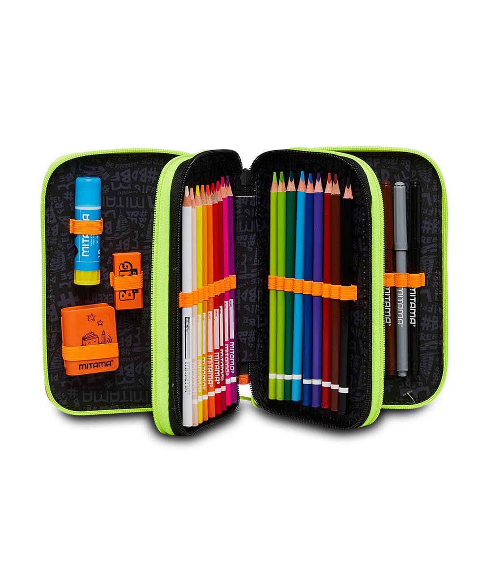 mitama-triplo-metaverse-astuccio-scuola-3-scomparti-nero-completo-47-pezzi image 2