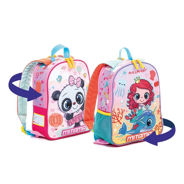 mitama-spinny-zaino-asilo-double-face-panda-siren-impermeabile-8-2-l image 1