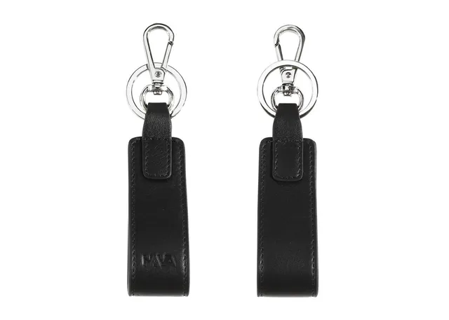 nava-design-smooth-portachiavi-pelle-nero-con-anello-e-gancio-9x3-cm image 1